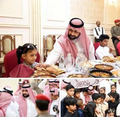 نائب أمير منطقة جازان يشارك أيتام جمعية غراس الافطار الجماعي .