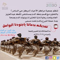 ( 202 ) متبرعاً بالدم في حملة التبرع ( نفديكم بدمائنا ) بالياسمين مول