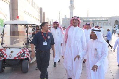 لجنة الحج والعمرة بالهلال الأحمر السعودي تتفقد المراكز الإسعافية بالمدينة المنورة