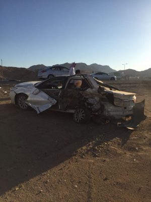 حادث تصادم وإصابات عدة بطريق الجموم بمكه