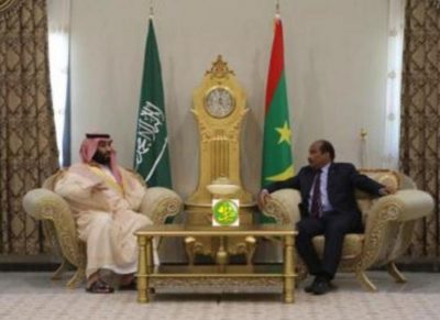 ولي العهد يعقد جلسة مباحثات مع الرئيس الموريتاني