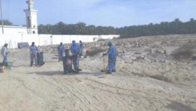 أمانة الاحساء: رفع 1200 متر مكعب ” مُخلّفات عالقة وحشائش ” بمقابر العيون