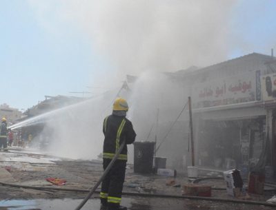 حريق بسوق البوادي بجدة