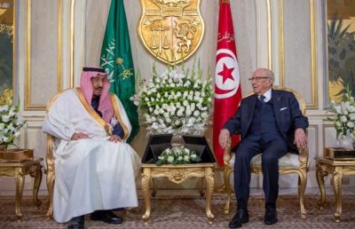 خادم الحرمين والرئيس التونسي يعقدان جلسة مباحثات رسمية