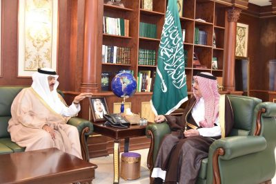 أمير منطقة جازان يستقبل سمو رئيس مجلس إدارة الهيئة السعودية للفضاء