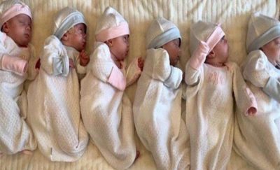 تحدث مرة كل 5 مليارات حالة حمل.. امرأة تضع 6 توائم   