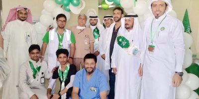 مركز صحي الخارش يحتفل بيوم الوطني 89