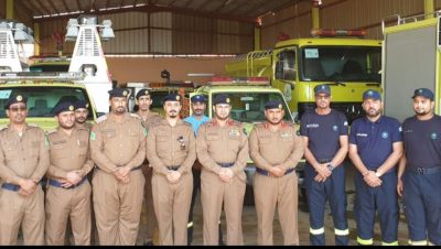 مدير الدفاع المدني يقوم بجولة تفقدية للدفاع المدني بالحرث والطوال والموسم ويزور المحافظين وقائد قوة جيزان