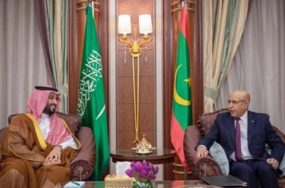 ولي العهد يجتمع بالرئيس الموريتاني
