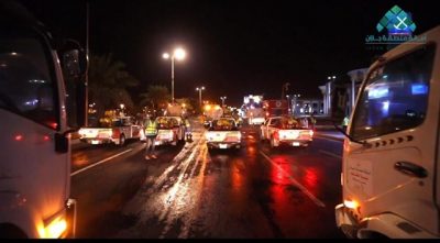 “أمانة منطقة جازان “تواصل أعمالها في إطار تعقيم الشوارع وواجهات المحلات التجارية
