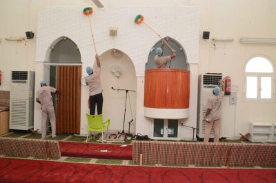 إدارة المساجد بصامطة تعقم وتجهز مساجد المحافظة لاستقبال المصلين