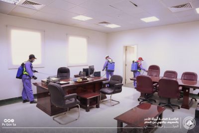 هيئة الأمر بالمعروف بمنطقة مكة المكرمة تقوم بأعمال التعقيم لمباني الهيئات