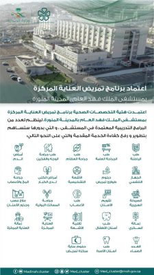 إعتماد برنامج تمريض العناية المركزة في مستشفى الملك فهد العام بالمدينة المنورة