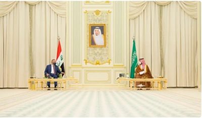 جلسة مباحثات بين محمد بن سلمان والكاظمي في الرياض