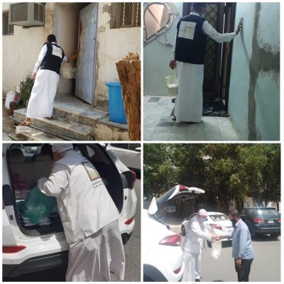 مركز حي النزهة وفريق اهداء يواصلون توزيع وجبات الغداء الساخنة