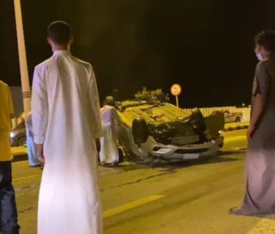 وفاة امرأة نتيجة انقلاب سيارتها على طريق أرامكو بمدينة جازان
