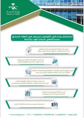 بمتابعة سعادة المدير العام فريق طبي متخصص ينجح بإستيصال ورم لسبعيني