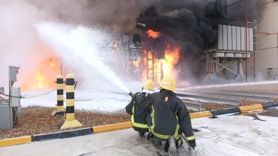 حريق بمحول تابع لشركة الكهرباء ومدني دومة الجندل يسيطر على الحريق