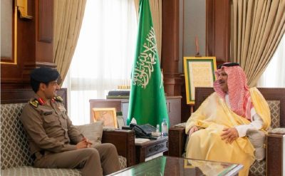 فيصل بن سلمان يستقبل اللواء القرني