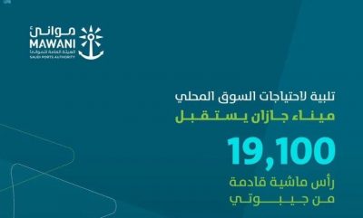 ميناء جازان يستقبل 19,100 رأس ماشية قادمة من جيبوتي