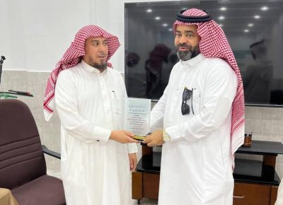 الجمعية الخيرية لتحفيظ القرآن الكريم بينبع تشكر الزميل ثنيان الذبياني