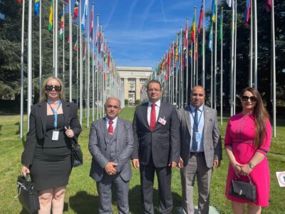 وفد المركز العربي الأوروبي يشارك في أعمال الجلسة الرابعة والخمسون للأمم المتحدة في جنيف.
