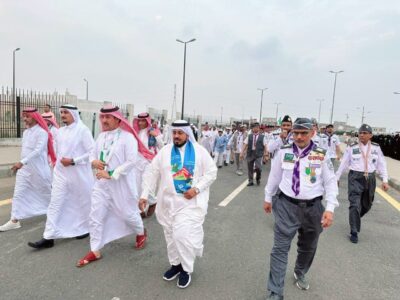مشاة جازان تشارك بفعاليات الاحتفال باليوم الوطني الـ ٩٣..