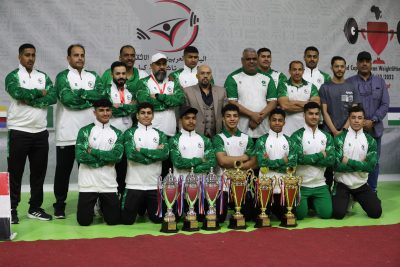 اخضر الاثقال أبطال ناشئي العرب لرفع الاثقال ووصيفاً للشباب و الكبار برصيد 106 ميدالية