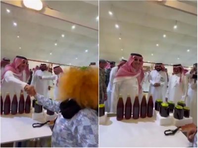 “أمير جازان “يمازح بائع عسل: كم لك ما قصيت شعرك؟.. شاهد رد الأخير”فيديو”