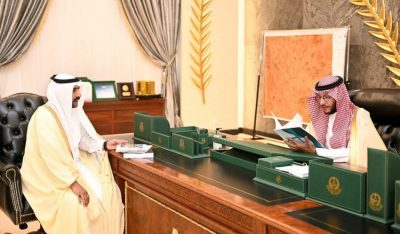 الأمير سعود بن نهار يتلقى نائب رئيس الجمعية التاريخية