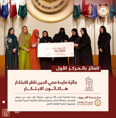 هاكاثون الابتكار لجائزة مايدة محي الدين ناظر بجامعة دار الحكمة يُخَتَتَم أعماله بمشاركة 100 مبتكر