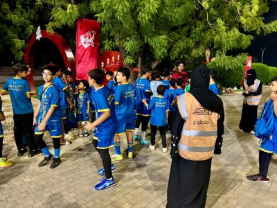 فريق روح مكة التطوعي ينظم الفعاليات الترفيهيه لمباراة الوحدة والخليج