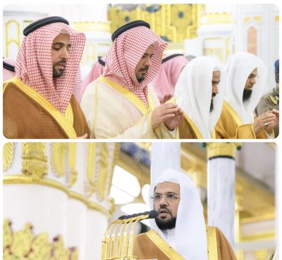 أمير منطقة المدينة المنورة.يؤدي صلاة الاستسقاء بالمسجد النبوي والحذيفي يؤم المصلين